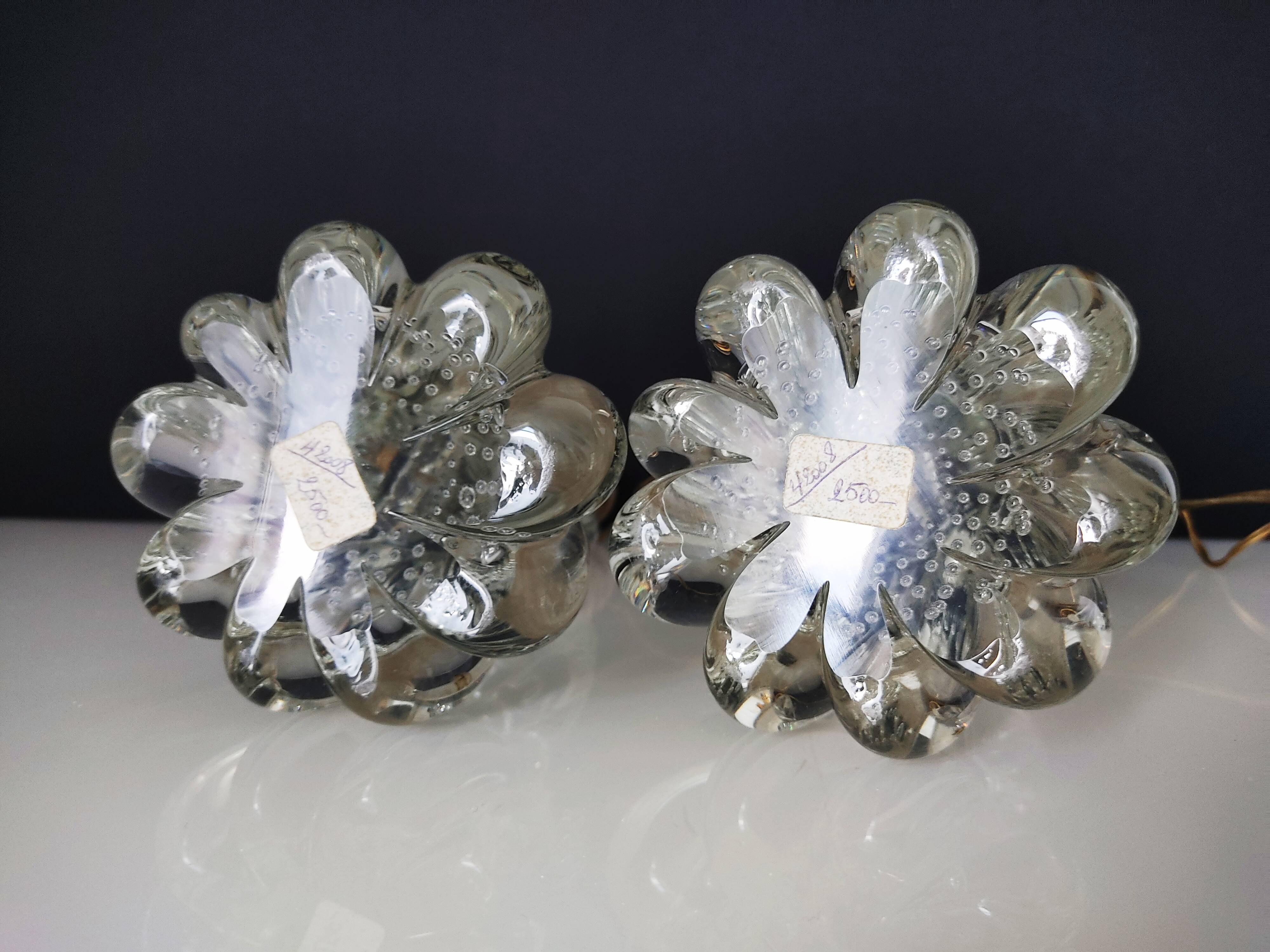 Paire de pieds de lampe verre de Murano