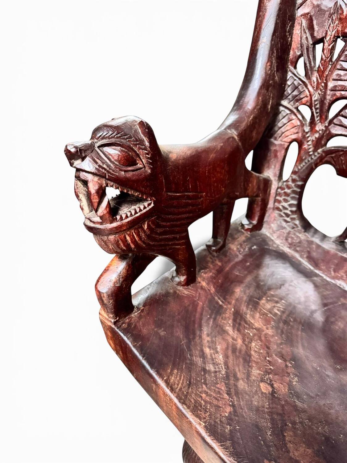 Pair of carved African armchairs