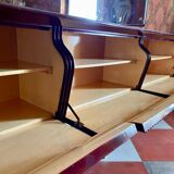 Midcentury Modern Big Mahogany Sideboard,  Osvaldo Borsani style , Italy 1950 's