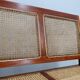 Mid century 3 seater sofa / bench teak wood and Vienna 1950s
