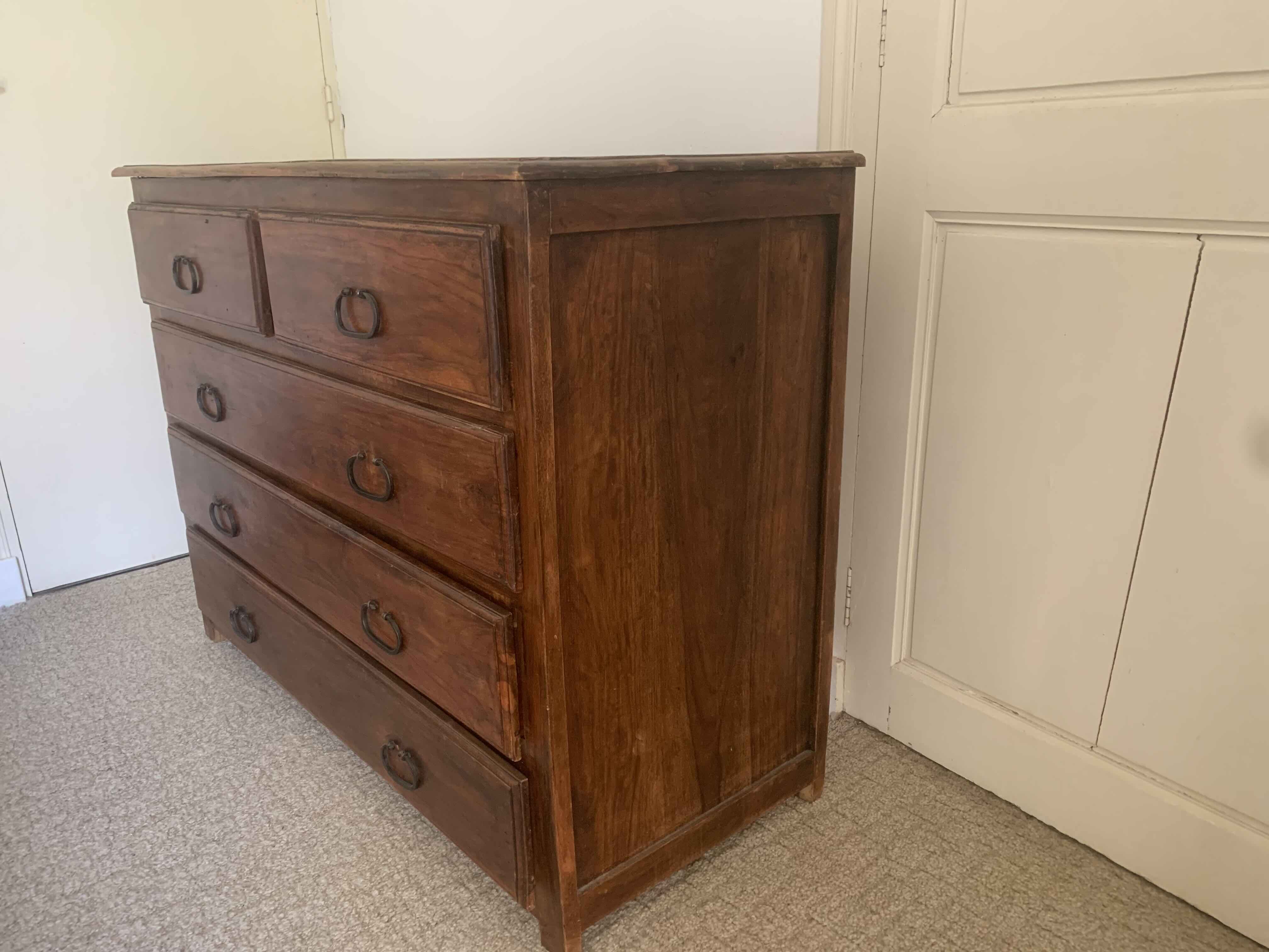 Antique commode in solid rosewood - Colonial / Marine style