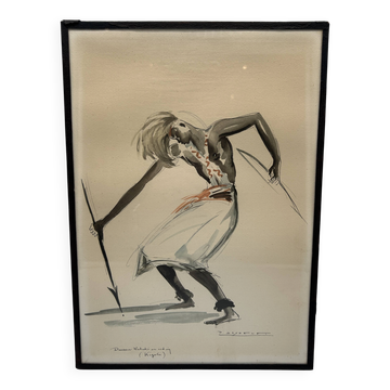 Lithographie couleur de paul daxhelet (1905 - 1993)