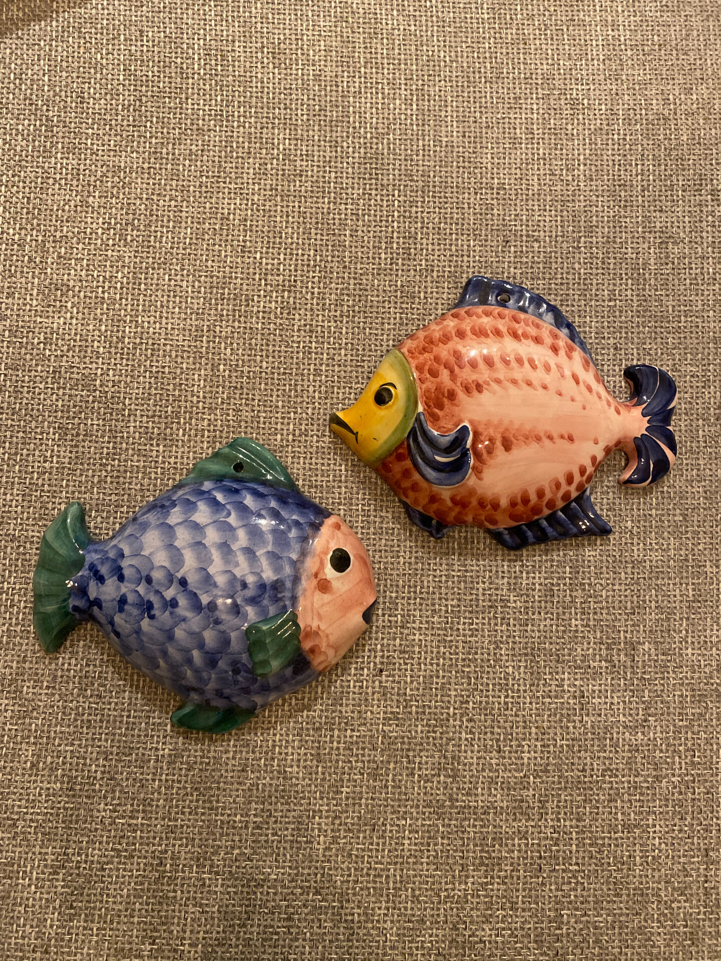 Set of two ceramic fish
