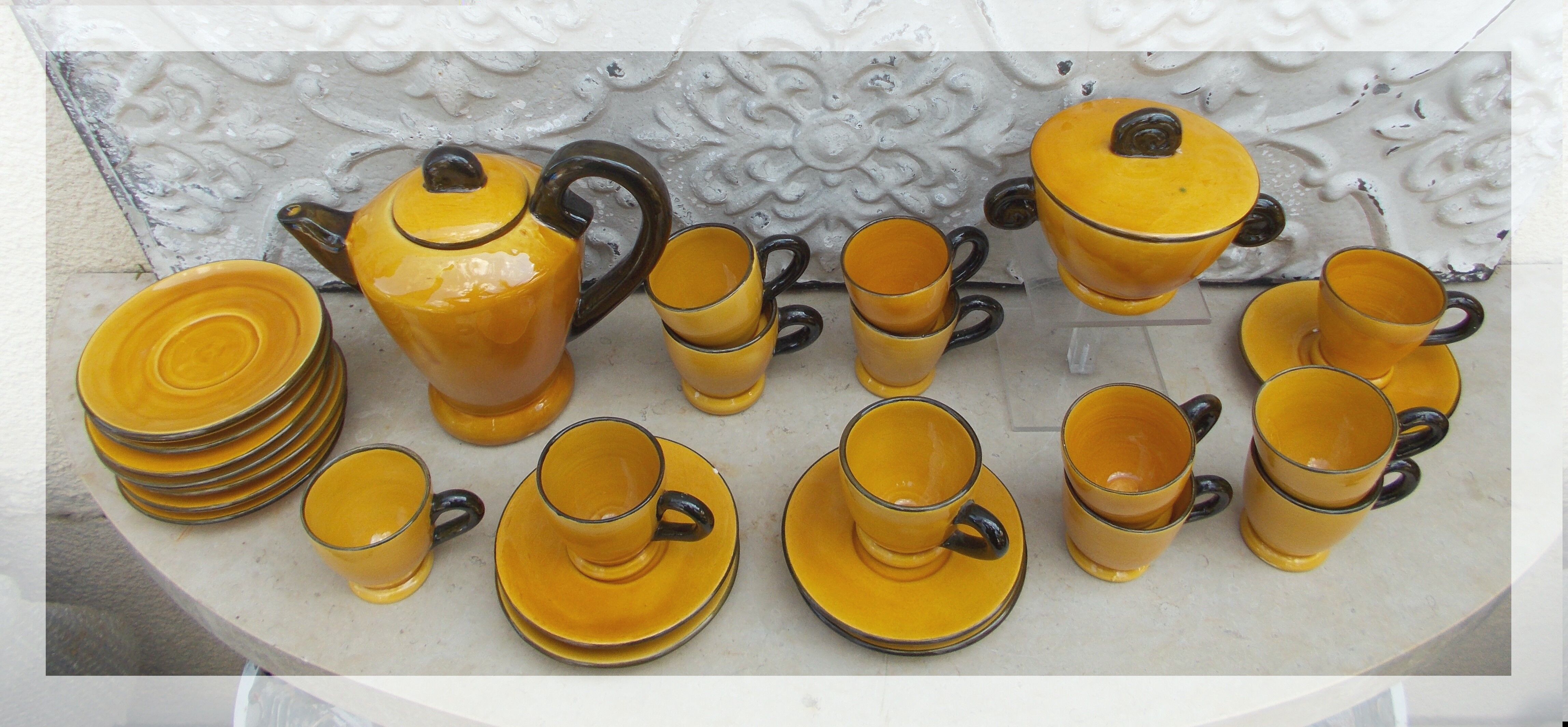 Vintage Vallauris Couleur de Provence coffee service