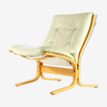 Fauteuil rétro vintage en cuir Ingmar Relling Siesta