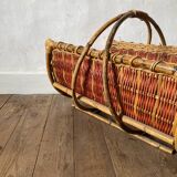Rattan log basket