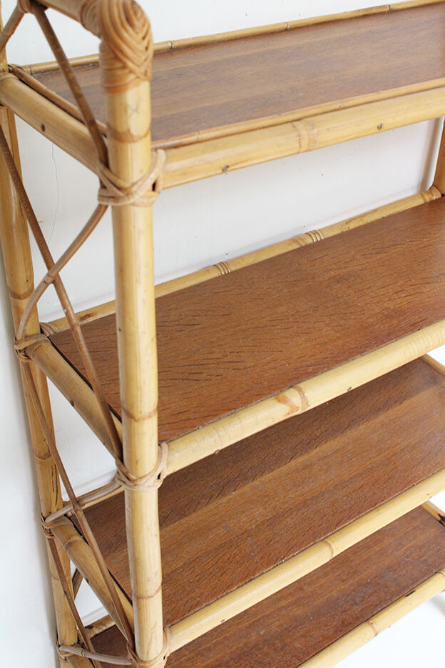 Vintage rattan shelf
