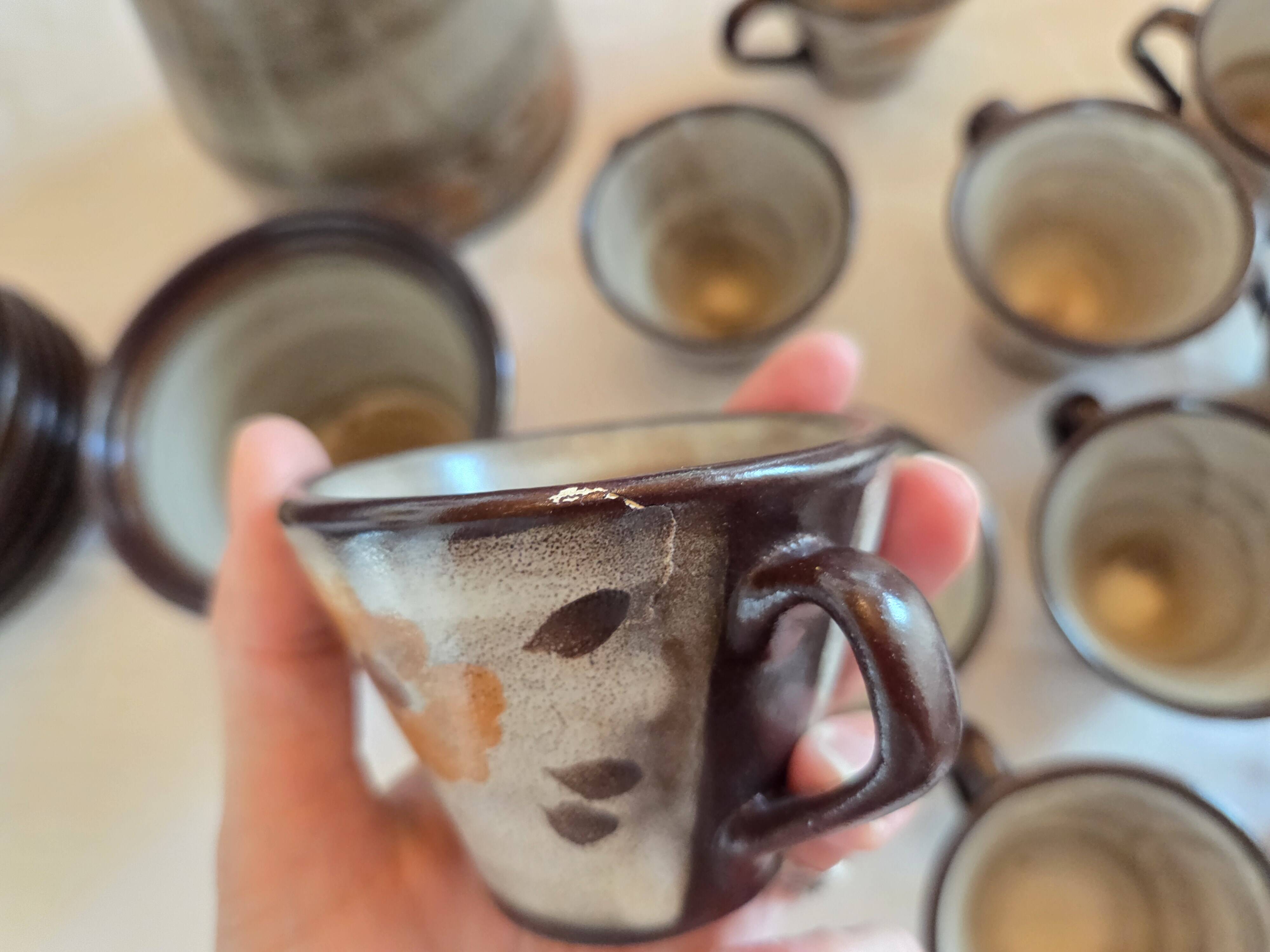 Vintage coffee service in stoneware from Soufflenheim - 20 pieces