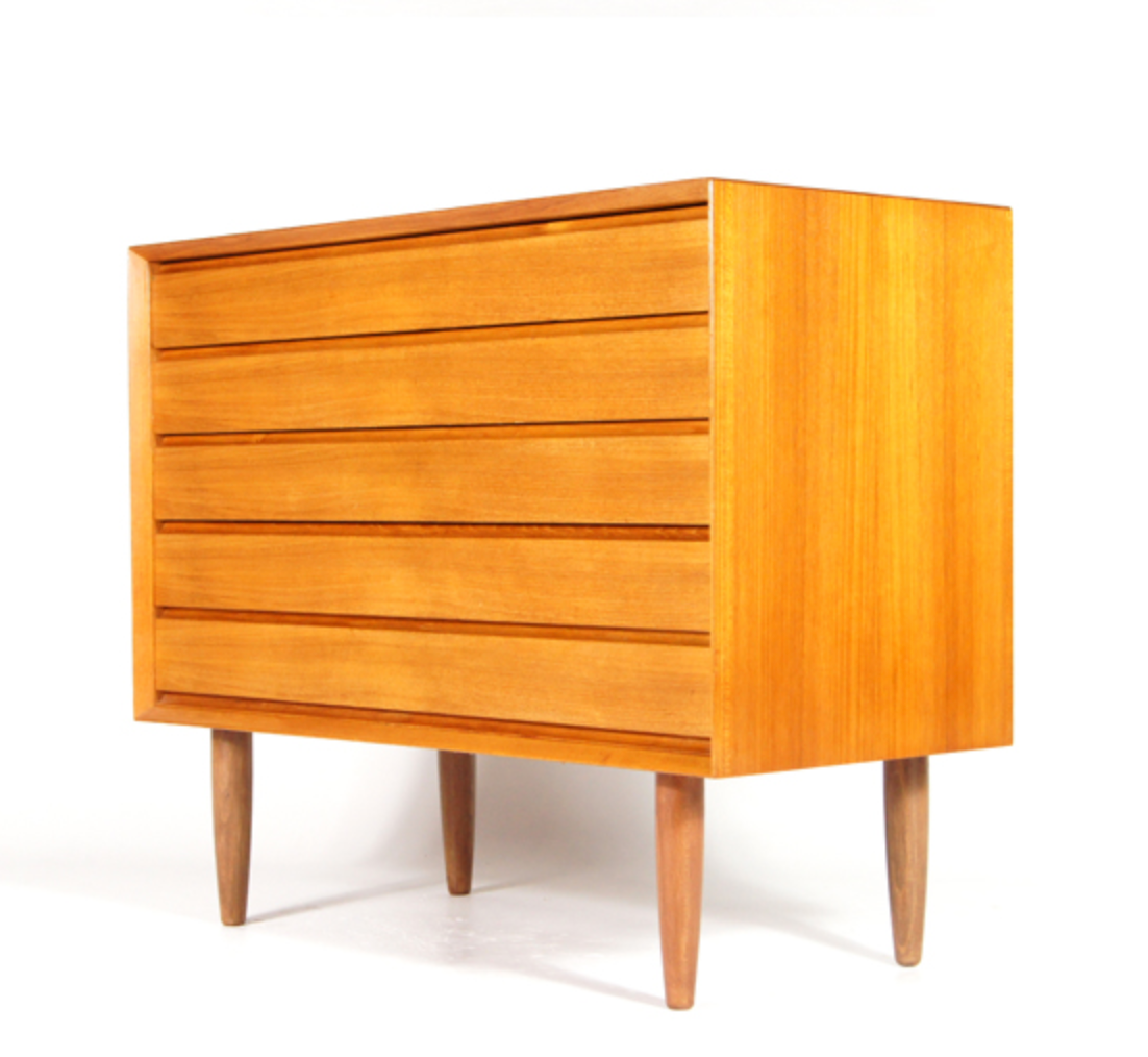 Vintage Danish retro boy bass commodity in 60s teak