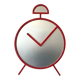 Postmodern Pop Art Design Red Wall Mirror "Clock" Shape – PILM Italy, 1980s