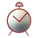 Postmodern Pop Art Design Red Wall Mirror "Clock" Shape – PILM Italy, 1980s