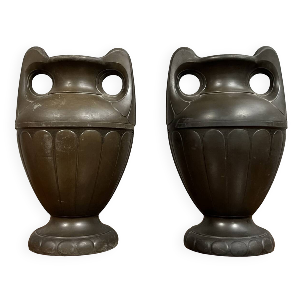 Suzanne Ramié Madoura 2 Vases Signés Céramique Terre Verniss