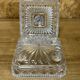 Ancienne bonbonnière, drageoir verre moulé, vintage chic, art populaire XXème