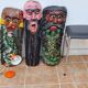 Set of three Mexican folk dance masks, 75 cm
