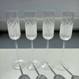 Set of 4 Engraved Champagne Flutes Salviati