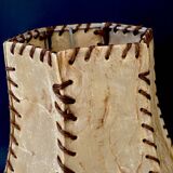 Pyrite ceramic lamp, new 2M fabric cable, 70s lampshade