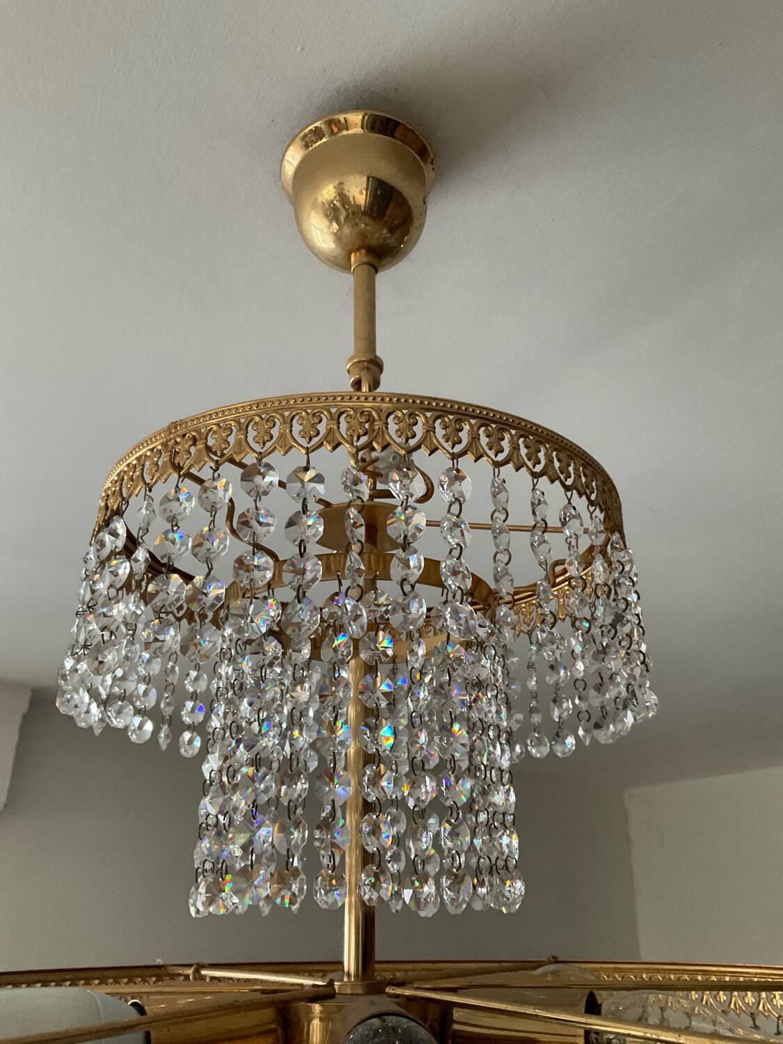 Vintage Crystal Tassel Cascade Chandelier