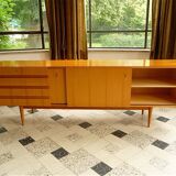 Sideboard in cherrywood with sliding doors from Wilhelm Renz, Germany 1960s