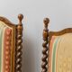 Pair of antique armchairs in wood and fabric with armrests – Classic style
