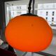 Vintage Space Age 1970 arc floor lamp, orange shade, marble base.