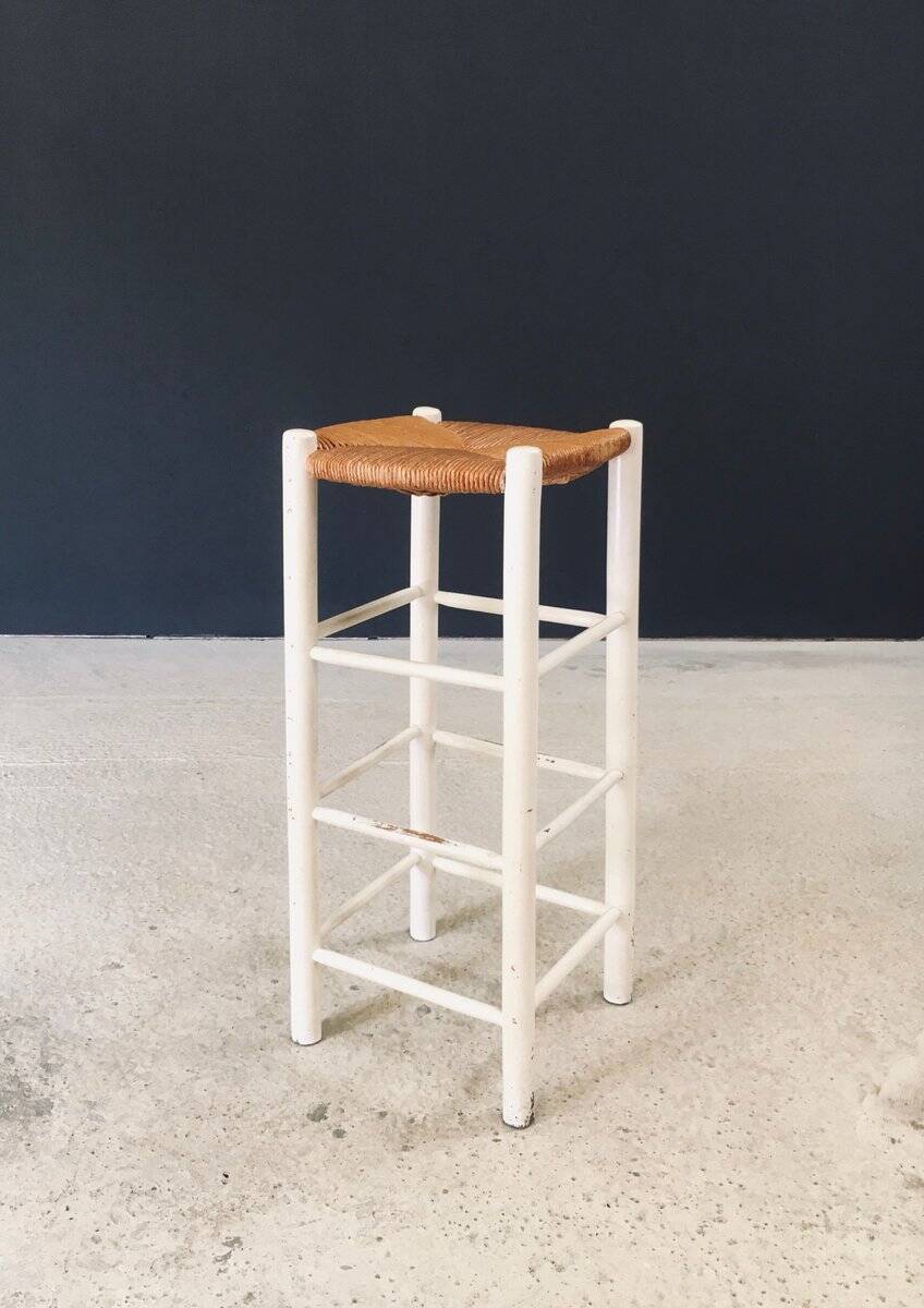 Rustic Handcrafted High Stools, France, 1940s, Set of 5