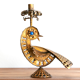 Bougeoir sculptural colombe en métal doré années 70
