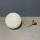 Opaline glass ball hanging lamp with copper fixture