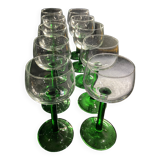 Set of 10 stemmed glasses