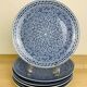 6 flat plates Cocema Fes Morocco, blue mosaic