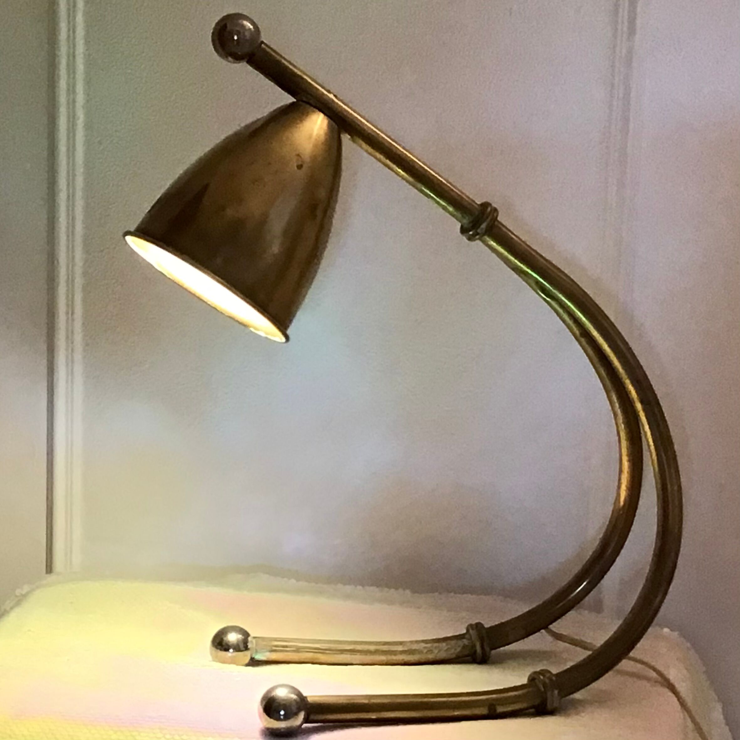Lampe cocotte laiton doré vintage