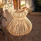 Natural rattan pendant light