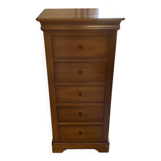 CHIFFONNIER,  Style Louis Philippe comprenant 5 tiroirs .