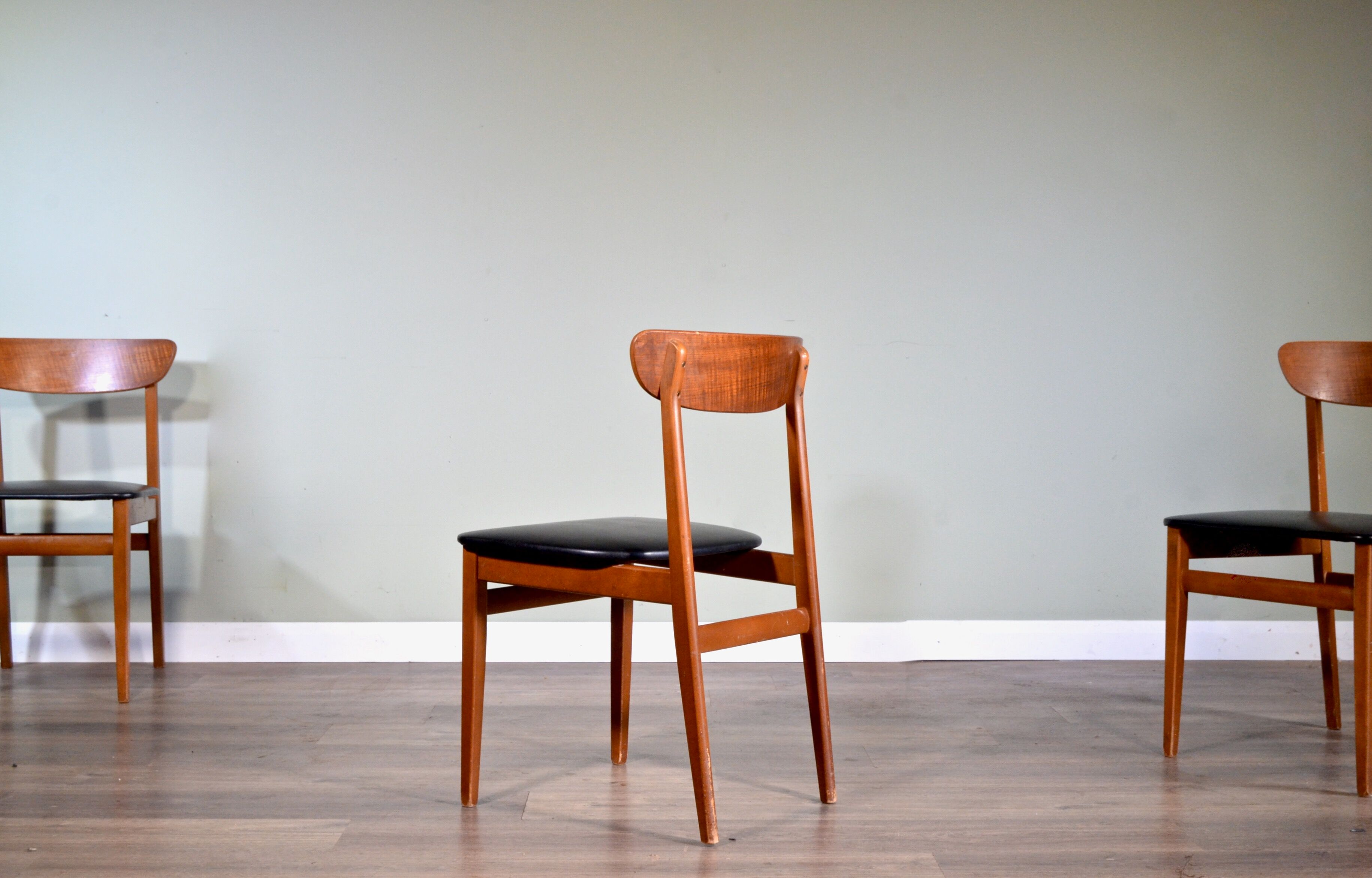 Set of 4 midcentury teak chairs