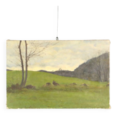 Oil on canvas by Eugenio Spreafico - Overview of the Lombard countryside