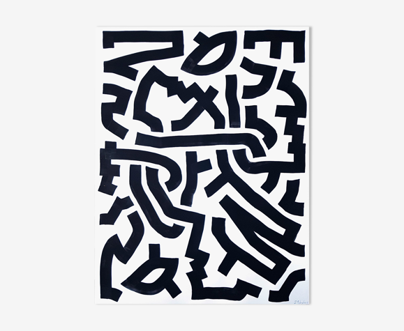 Peinture sur papier "noeud"
