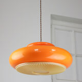 Mid-century acrylic italian orange pendant lamp