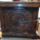 18th century high mountain chest, in solid oak and forged parts.