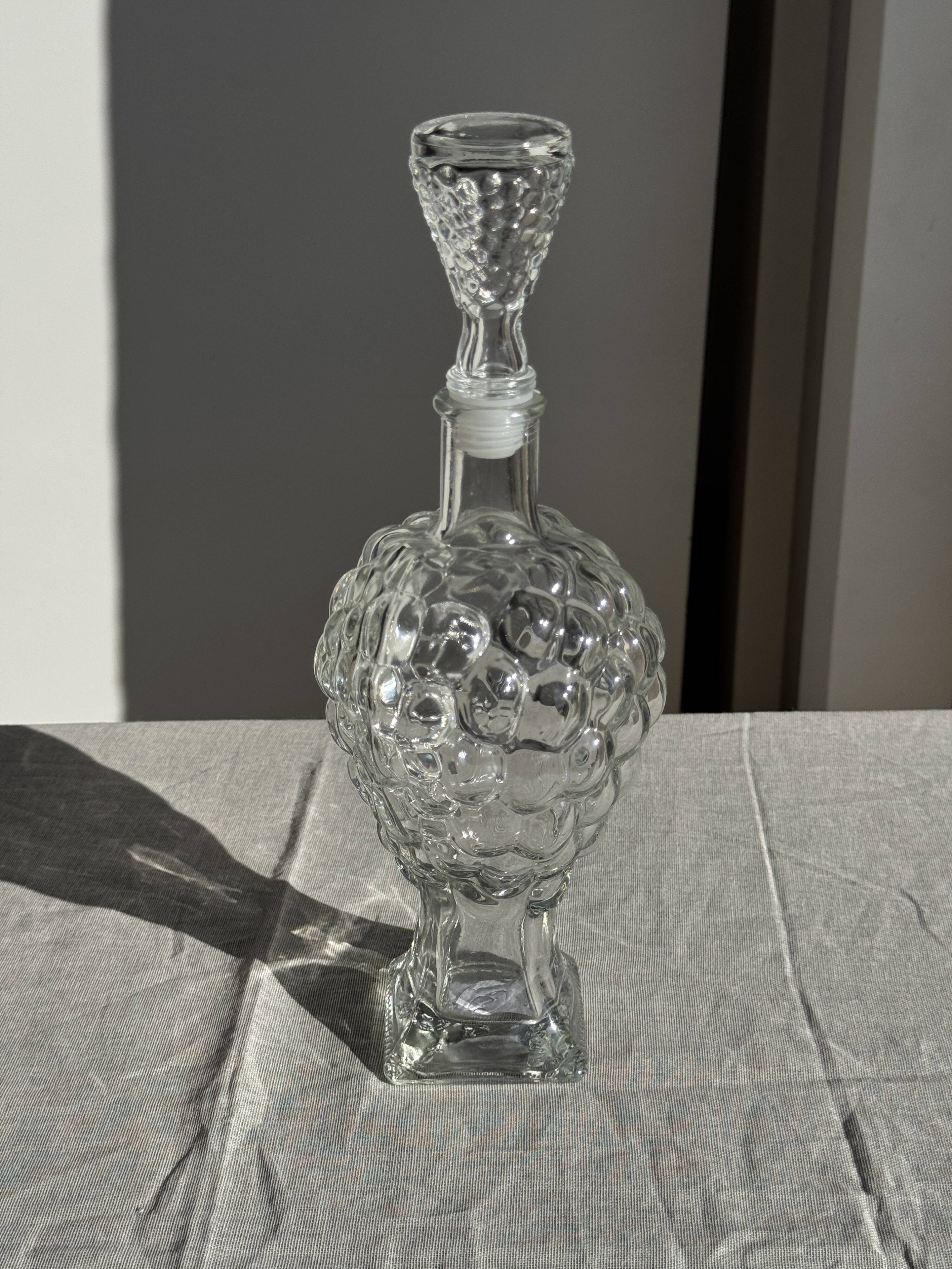 Carafe en verre moulé en forme de raisin H29 D10