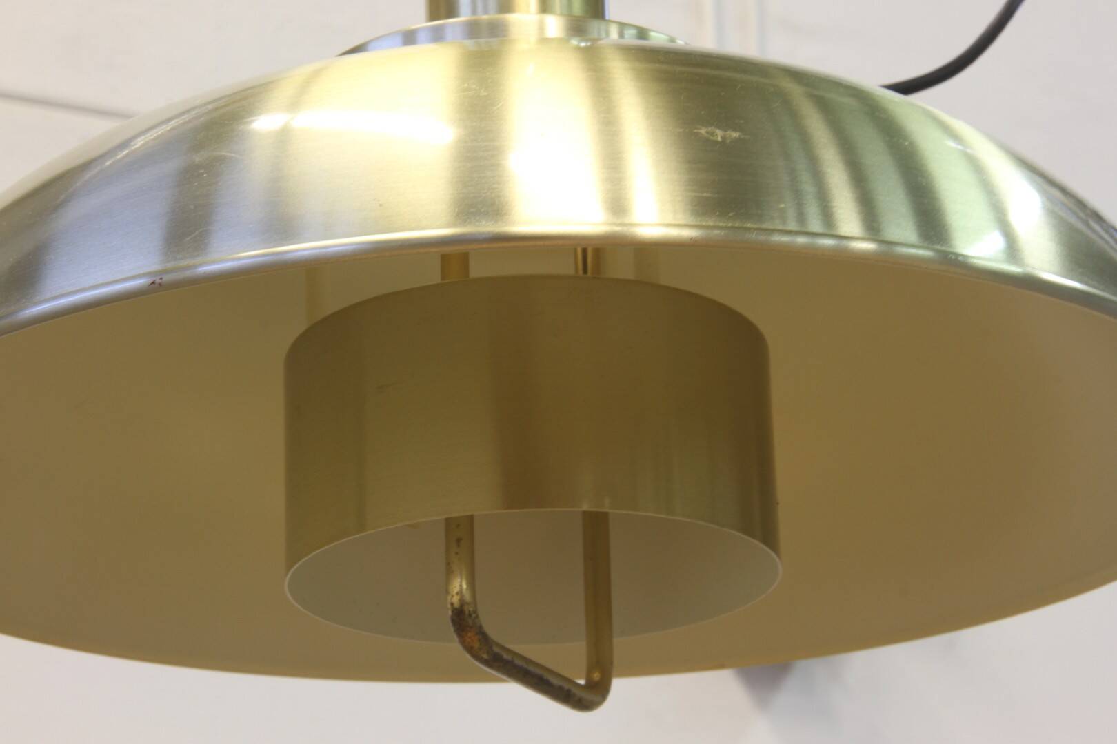 Danish pair of brass colour ceiling lamps attributed to the company Frandsen 1