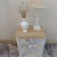 Beige vintage side tables, reimagined accent furniture.