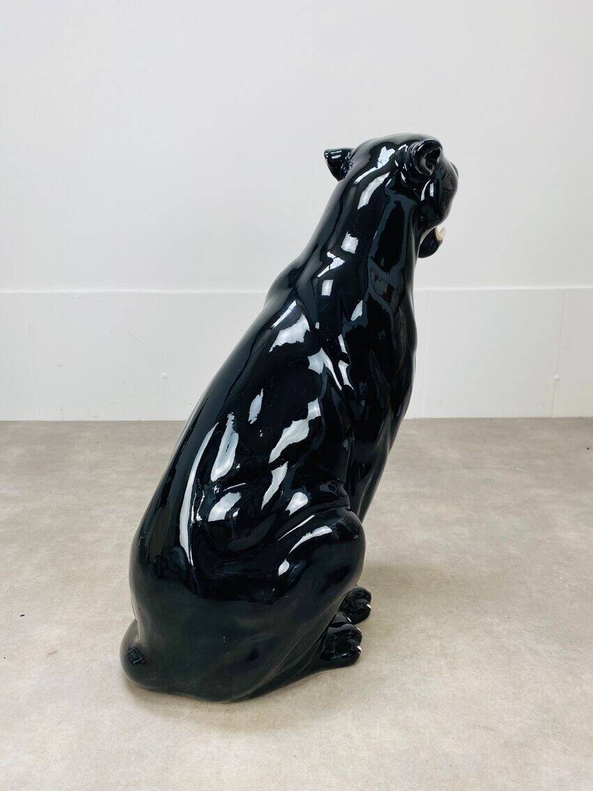 Black panther in ceramic floor 76 cm