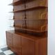 Teak 1960s sideboard with bookcase upright back panel, Danish 60s