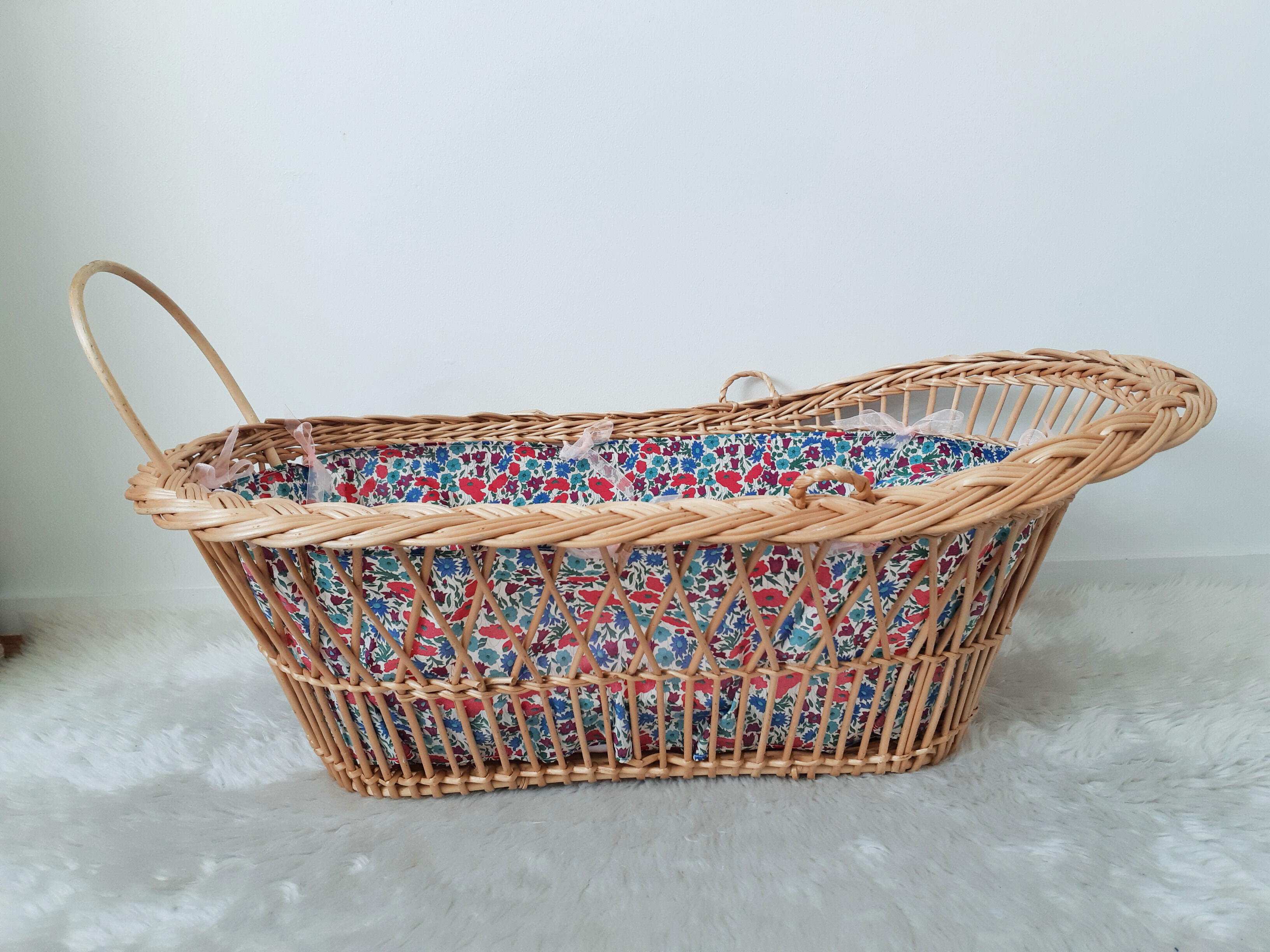 Rattan doll cradle