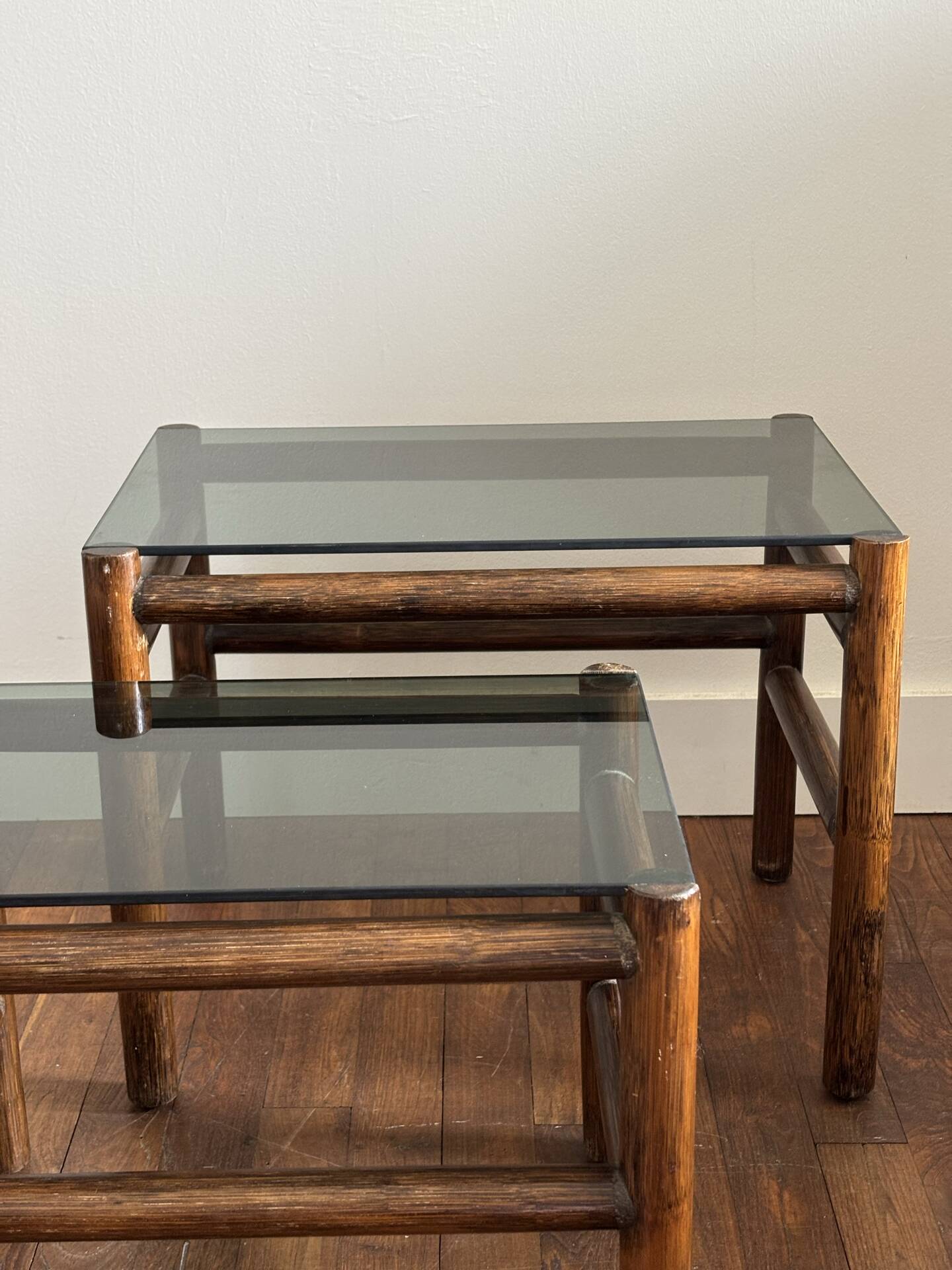 Vintage rattan tables