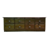 Oak craft cabinet with drawers
