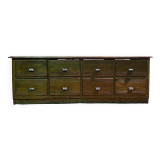 Oak craft cabinet with drawers