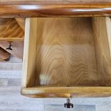 Art Decò bedside tables in blond walnut with drawer and shelf