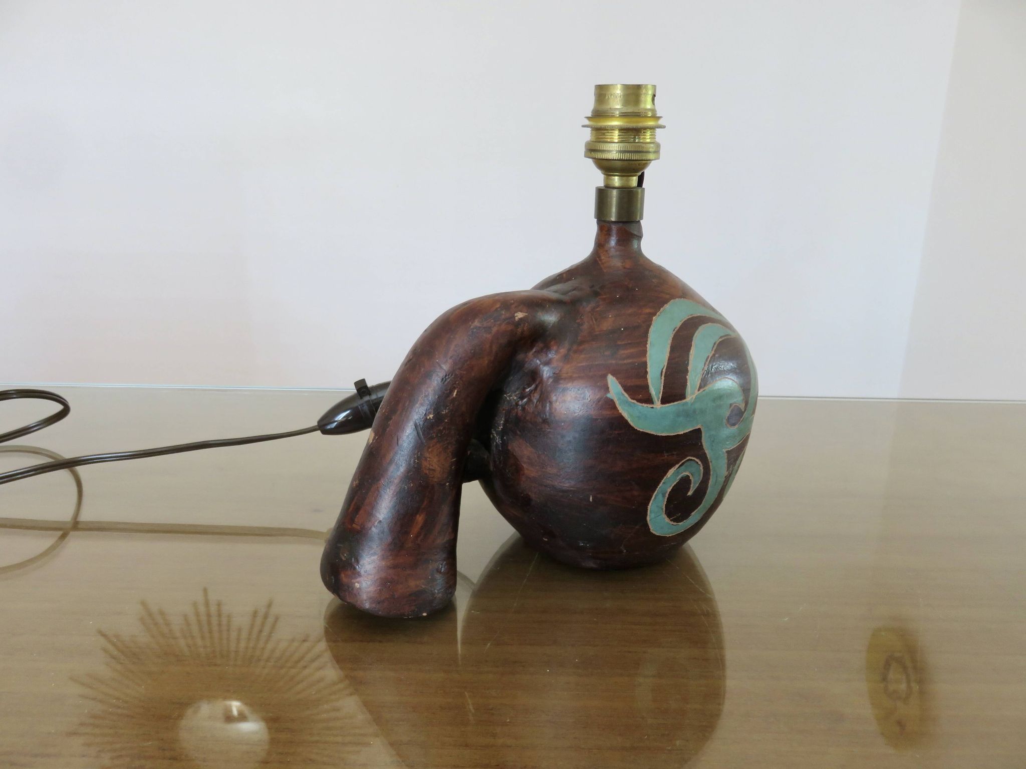 Belle lampe en céramique signée datant des années 50 ou 60