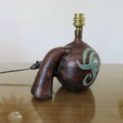 Belle lampe en céramique signée datant des années 50 ou 60
