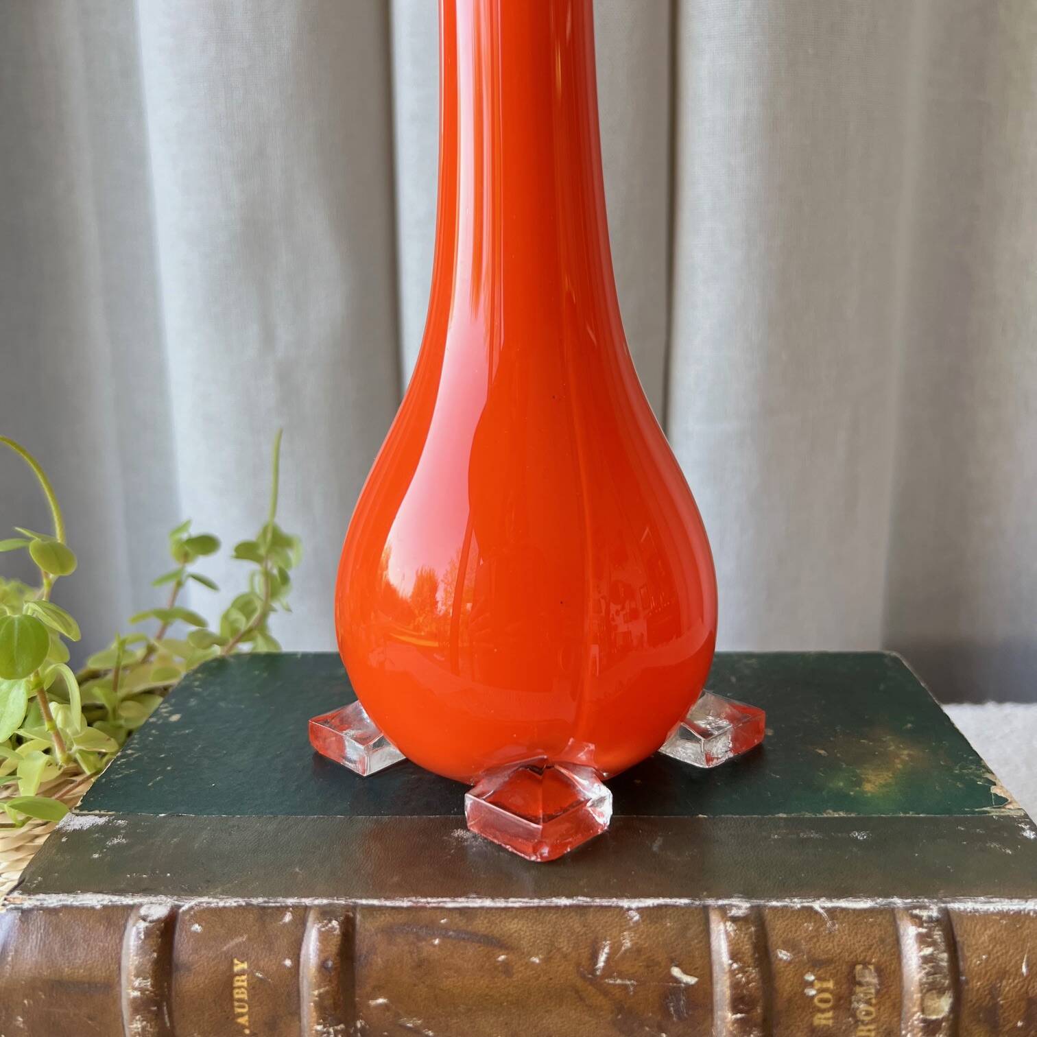 Orange opaline soliflore vase
